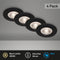 BRILONER - Set van 4 LED Inbouwspots - IP44 - 4,9 W - 480 Lm - Ø9 cm - zwart (4 stuks)