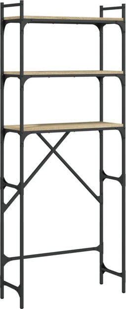 vidaXL - Wasmachinerek - 67x25x163 - cm - bewerkt - hout - sonoma - eikenkleurig