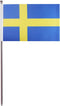 AZ FLAG TL_195 - Tafelvlag Zweden - Satijn 22 x 15 cm - Met metalen basis en paal