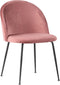 House Nordic Geneve Eetkamerstoel Velvet - Roze Zwart - Set van 2