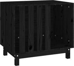vidaXL - Hondenhok - 70x50x62 - cm - massief - grenenhout - zwart