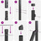vidaXL - Hekpalen - met - Basisplaten - 7 - stuks - Ø32mm - 78,5cm - Gegalvaniseerd - Staal