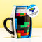 Tetris - beker & puzzelset - 100 stukjes - zwart
