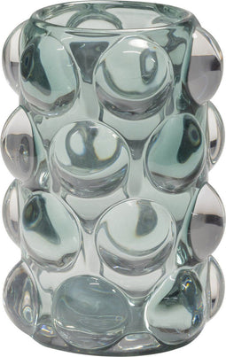 WOOOD Exclusive Waxinehouder Ares - Glas/Hout - Blauw/Groen - 12x8x8