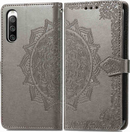 iMoshion Hoesje Geschikt voor Sony Xperia 10 IV Hoesje Met Pasjeshouder - iMoshion Mandala Bookcase - Grijs