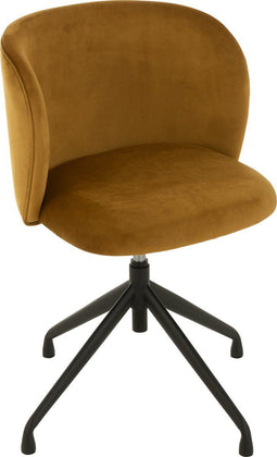 J-Line stoel Turn/Up/Down - fluweel - oker