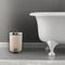 MSV Prullenbak/pedaalemmer - 2x - metaal - beige - 3 liter - 17 x 25 cm - Badkamer/toilet