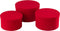 J-Line doos Rond Plat - fluweel/papier - rood - 3 stuks