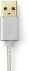 Nedis CCTB60000AL20 - USB 2.0-kabel - USB-A Male naar USB-A Male - Aluminium - 200 cm