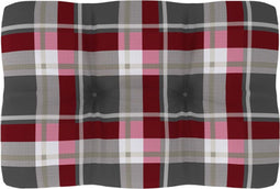 vidaXL - Palletkussen - 60x40x12 - cm - stof - ruitpatroon - rood