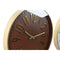 Muurklok Home ESPRIT Wit Bruin Gouden PVC 45 x 4 x 45 cm (2 Stuks)