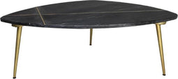 HSM Collection Salontafel Marseille - 90x60x36 cm - Zwart/goud - Marmer/metaal