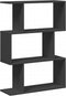 vidaXL - Kamerscherm - / - boekenkast - 3-laags - 70x24x97 - cm - hout - zwart