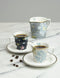 Laura Ashley Heritage Collectables Kop en Schotel koffie set / Espresso kopjes - Midnight Uni 9 cl. - Porselein