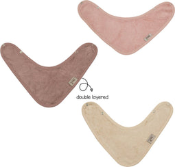 Timboo Bandana slabben 36x20cm set van 3 - Extra zacht - Misty Rose/Frosted Almond/Mellow Mauve