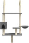 vidaXL - Kattenmeubel - wandgemonteerd - met - krabpaal - 153 - cm - crèmekleurig