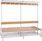 Garderobe set voor kleedkamers met bank, en hoeden/schoenenplank 189cm hoog x 160cm breed x 40cm diep Dubbelzijdig