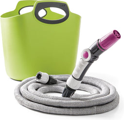 G.F. Aquapop - Uitrekbare slangset 30 m - Inclusief 3 jet tuinspuit en opbergtas - Lime