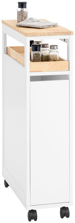 SoBuy NSR11-WN - Plankenkast op Wieltjes - 4 Lagen - Wit