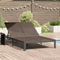 vidaXL - Ligbed - met - Wielen - voor - 2 - Personen - - - Bruin - Poly - Rattan