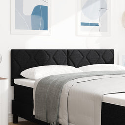 vidaXL - Hoofdbord - in - Zwart - Stoffen - met - Diamantblok - Design - - - 160 - cm