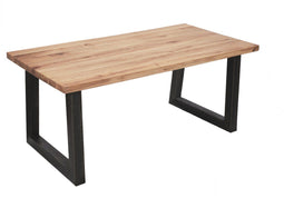 Feel Furniture - 200x100 Eettafel - Massief Boomstamblad Eiken - 5 cm dik - U Frame