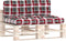 vidaXL - Palletkussens - 2 - st - ruitpatroon - stof - rood