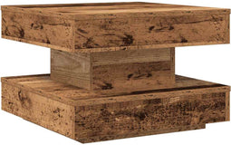 vidaXL - Salontafel - 360 - graden - draaibaar - 50x50x34,5 - cm - oud - houtkleurig