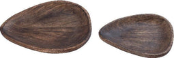 PTMD Schalen Katrice - 30x26x3 cm - Hout - Bruin - Set van 2
