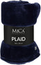 Mica Decorations Famke Fleece Plaid - L180 x B130 cm - Donkerblauw