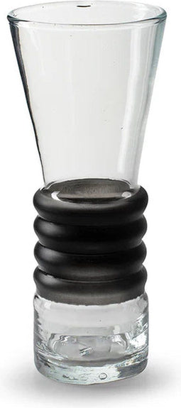 Vaas met zwarte ringen 'pleun' h26 d10 cm