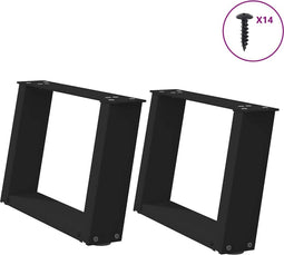 vidaXL - Salontafelpoten - 2 - st - U-vormig - 50x(30-31) - cm - staal - zwart