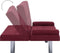 vidaXL - Slaapbank - met - twee - kussens - polyester - wijnrood