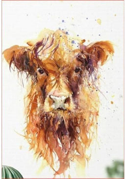 MTM Schilderen op nummer voor volwassenen - Koe - Inclusief Penselen – Canvas Schildersdoek – Kleuren op Nummer – 40x50cm