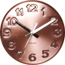 Karlsson Bold Engraved - Klok - Rond - Metaal - �16 cm - Koper