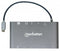 Manhattan SuperSpeed USB-C 7-in-1 Docking Station - USB-C Hub met HDMI VGA 3x USB 3.0 - Zwart