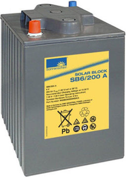 Exide Sonnenschein Solar Block SB6 / 200A loodbatterij met A-pool 6V, 200000mAh