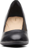 Clarks Calla Rose - Dames Pumps - Hoge hak 6,5 cm - Zwart Leer - Maat 38