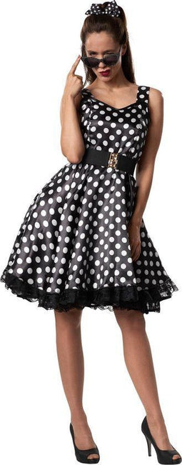 Dressforfun Rockabily Lady - Kostuum - Retro jurk met kantzoom - XXL