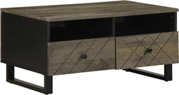 vidaXL - Salontafel - 80x54x40 - cm - massief - mangohout - zwart
