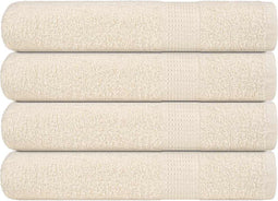 vidaXL - Handdoeken - 4 - st - 100x200 - cm - 360 - g/m² - 100% - katoen - crèmekleurig
