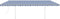 vidaXL - Luifel - handmatig - uittrekbaar - met - LED - 6x3,5 - m - blauw - en - wit