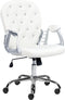 PRINCESS - Bureaustoel - Wit/Kristal - Kunstleer