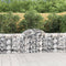 vidaXL - Schanskorven - 9 - st - gewelfd - 200x50x80/100 - cm - gegalvaniseerd - ijzer