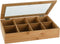 Excellent Houseware theedoos/opbergdoos - 8-vaks - bamboe hout - 32 x 20 x 6,5 cm