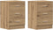 vidaXL - Nachtkastjes - 2 - st - 38x35x55cm - bewerkt - hout - artisanaal - eikenkleur