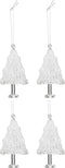 J-Line kersthanger Kerstboom - glas - transparant - doos van 4