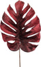 PTMD Leaves Plant Monstera Kunstblad - 29x24x76 cm - Velvet - Bordeaux