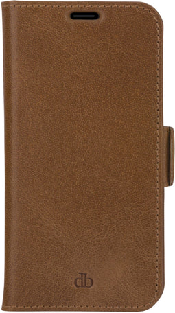 Dbramante1928 iPhone 13 Mini - Flip cover - Magneetsluiting en ruimte voor pasjes - Cognac