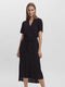 Vero Moda VMVICA S/S Shirt Dress - Lange jurk met ceintuur en split - M